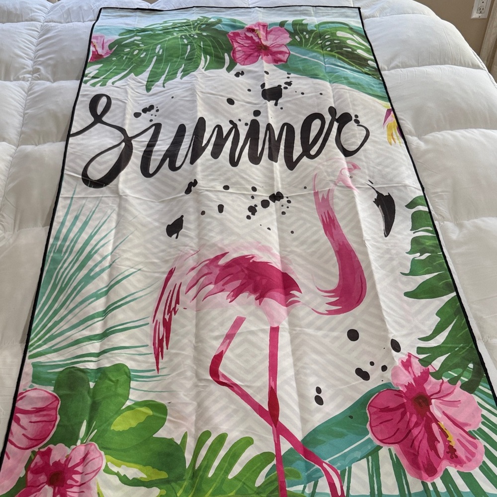 Tropical Flamingo Summer Microfiber Beach Towel